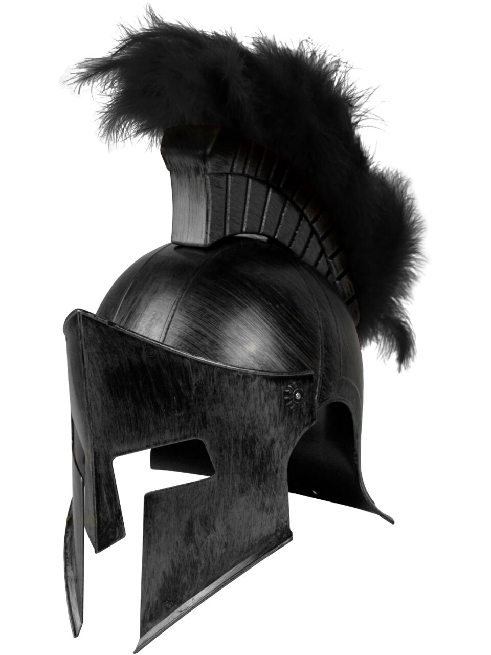 Adult's Deluxe Silver Spartan Helmet With Plume Costume Accessory